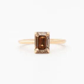 2.22 ct Emerald-Cut Champagne Diamond Bea Solitaire