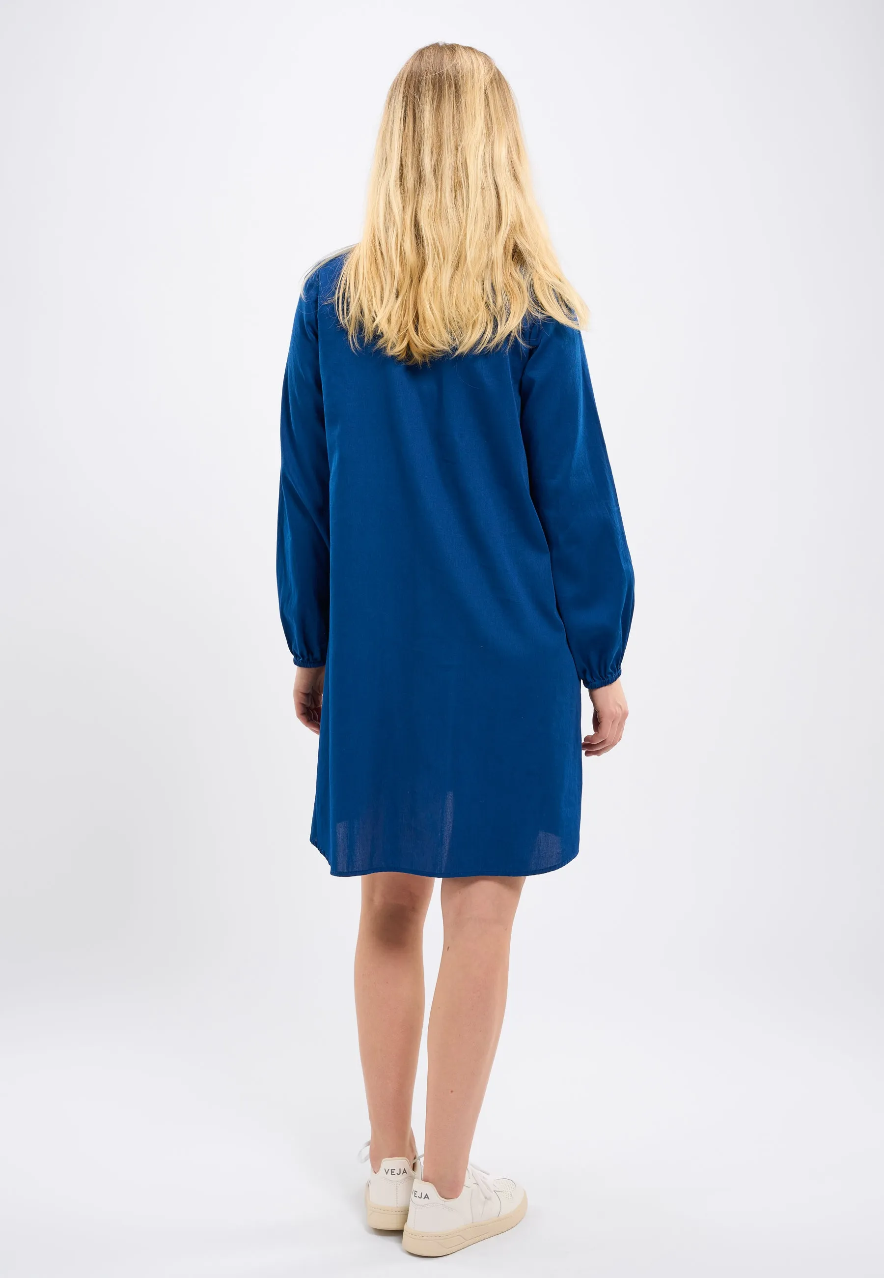 A-shape volume sleeved satin dress - Limoges