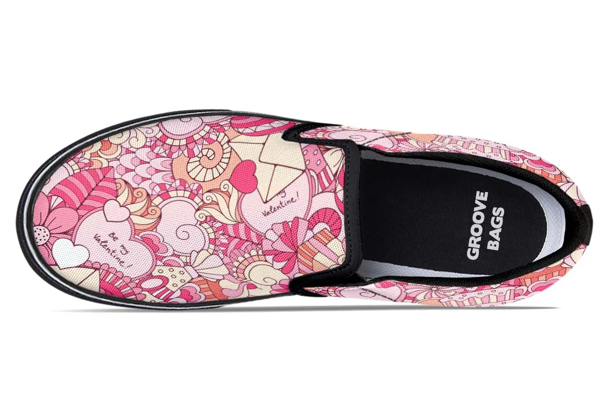 Abstract Valentines Day Slip-On Shoes