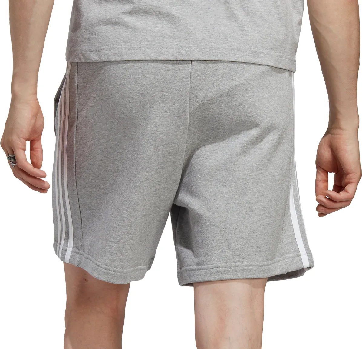 adidas Essentials 3 Stripes Mens Shorts - Grey