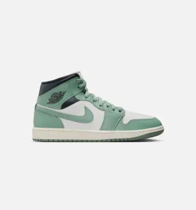 Air Jordan 1 Mid Womens Lifestyle Shoe - Sail/Jade Smoke