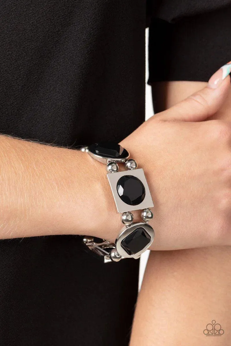 Asymmetrical A-Lister Black Bracelet - Paparazzi Accessories