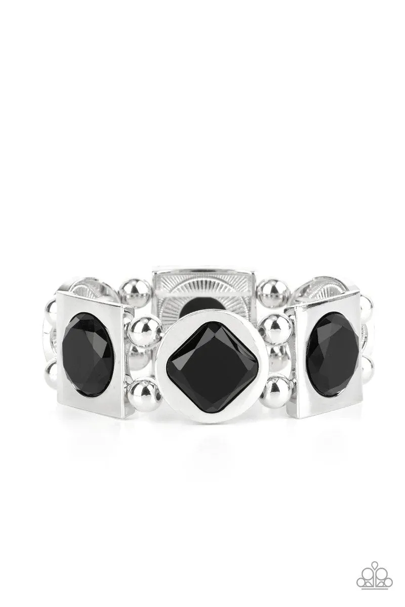 Asymmetrical A-Lister Black Bracelet - Paparazzi Accessories