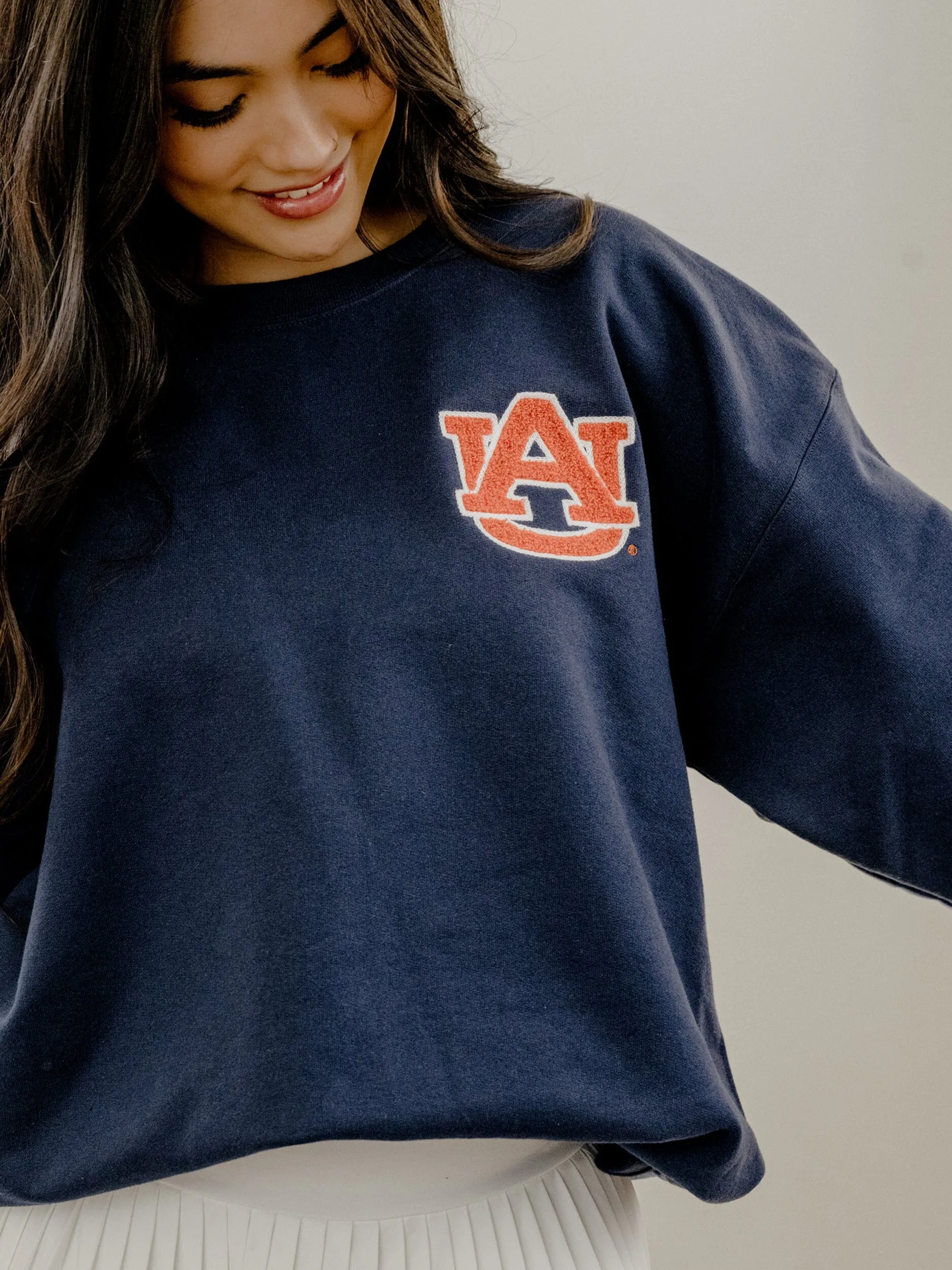 Auburn Tigers Chenille Patch Navy Sweatshirt