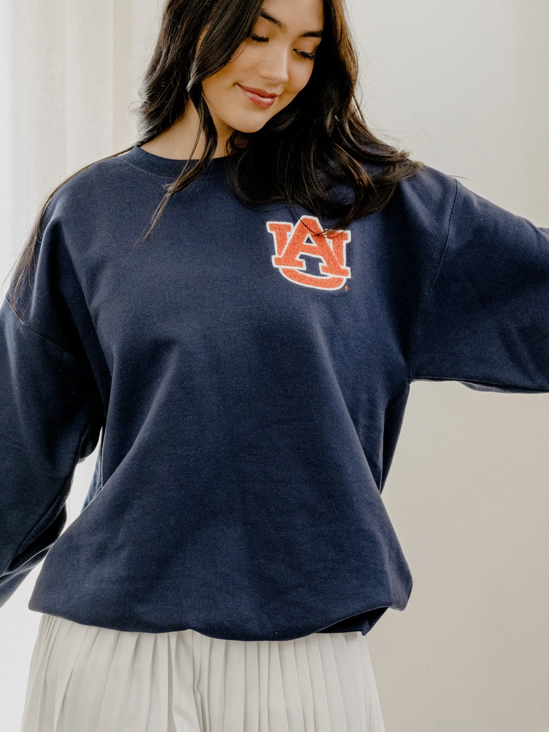 Auburn Tigers Chenille Patch Navy Sweatshirt