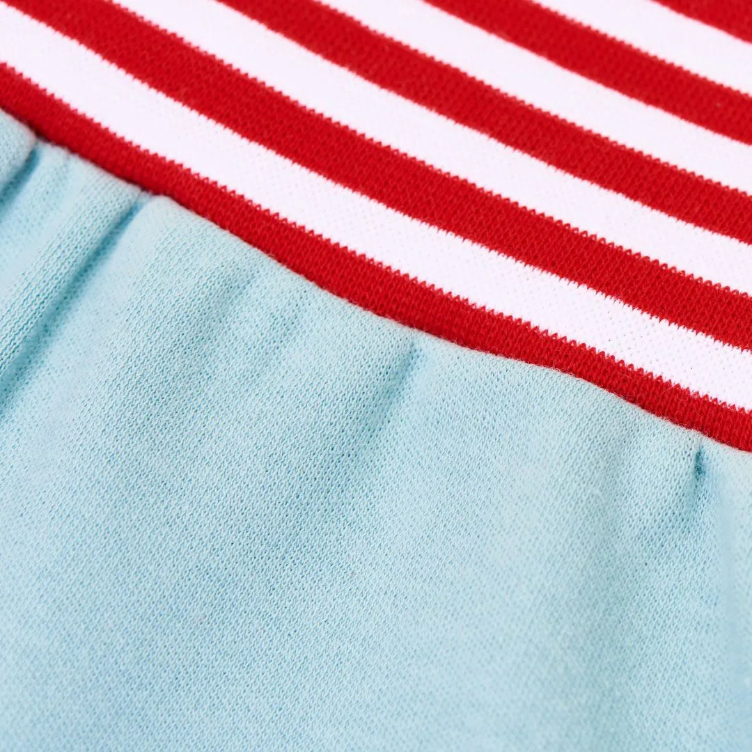 Baby pants "Interlock Slate/Red-White Stripes"