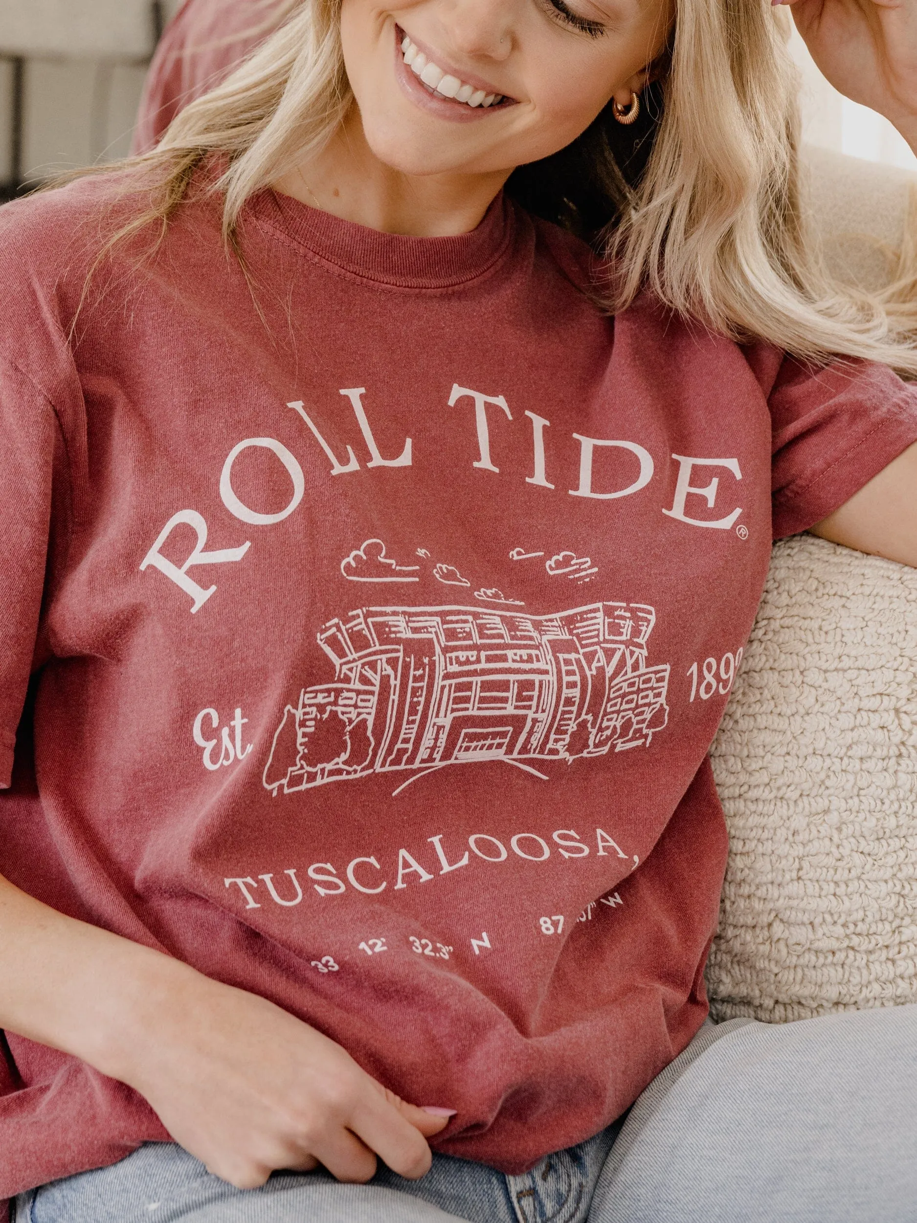 Bama Stadium Coordinates Crimson Tee