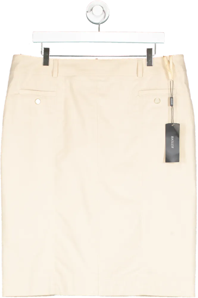 Basler Beige Cotton Midi Skirt UK 18