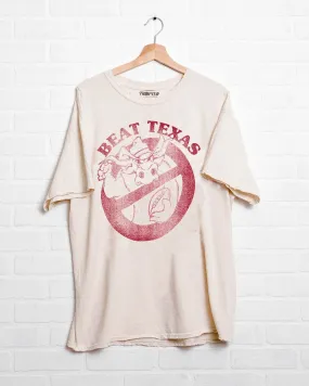 Beat Texas Horn Busters (Crimson Ink) Off White Thrifted Tee