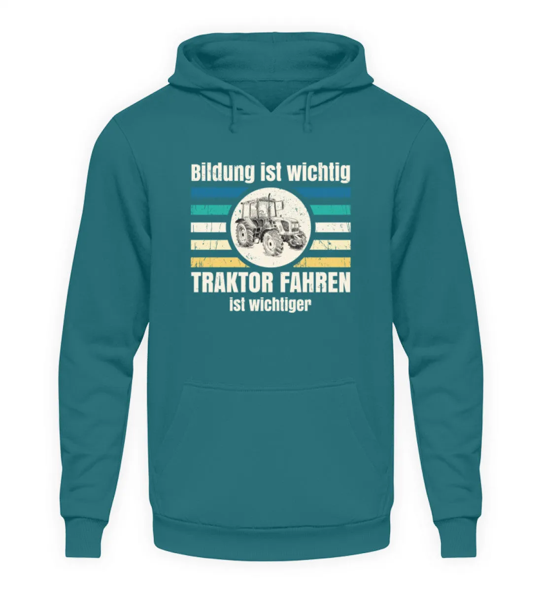 Bildung ist wichtig - Traktor fahren ist wichtiger  - Unisex Kapuzenpullover Hoodie