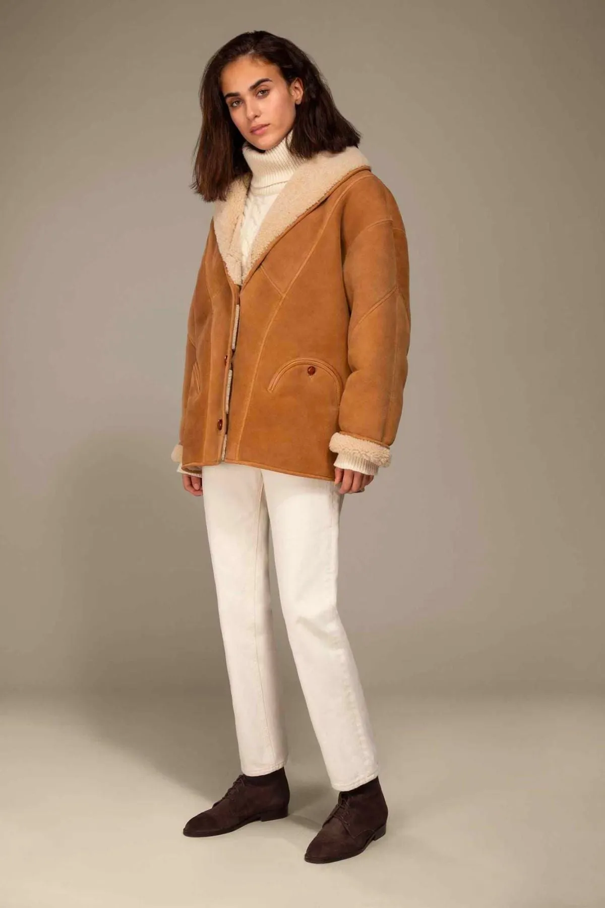 Blazé Milano Tatoosh Shearling Coat - Cognac