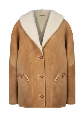 Blazé Milano Tatoosh Shearling Coat - Cognac