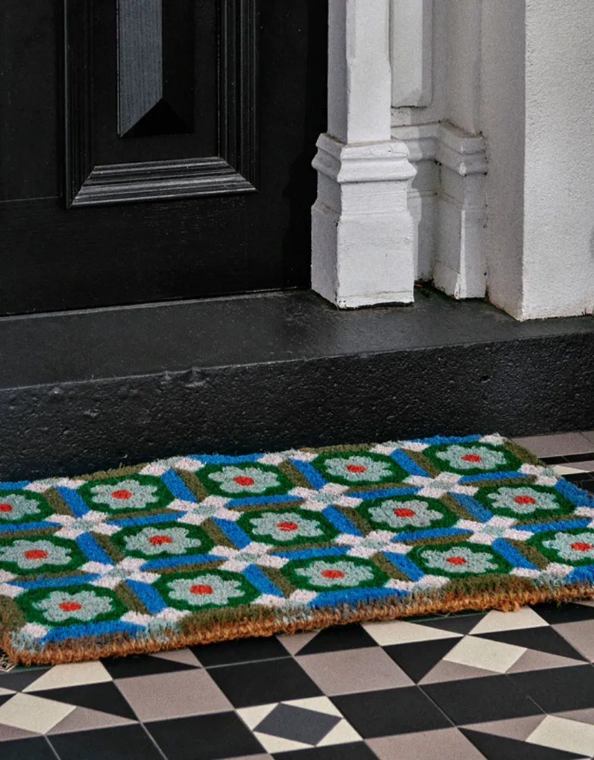 Bonnie and Neil - Aster Door Mat Blue Green