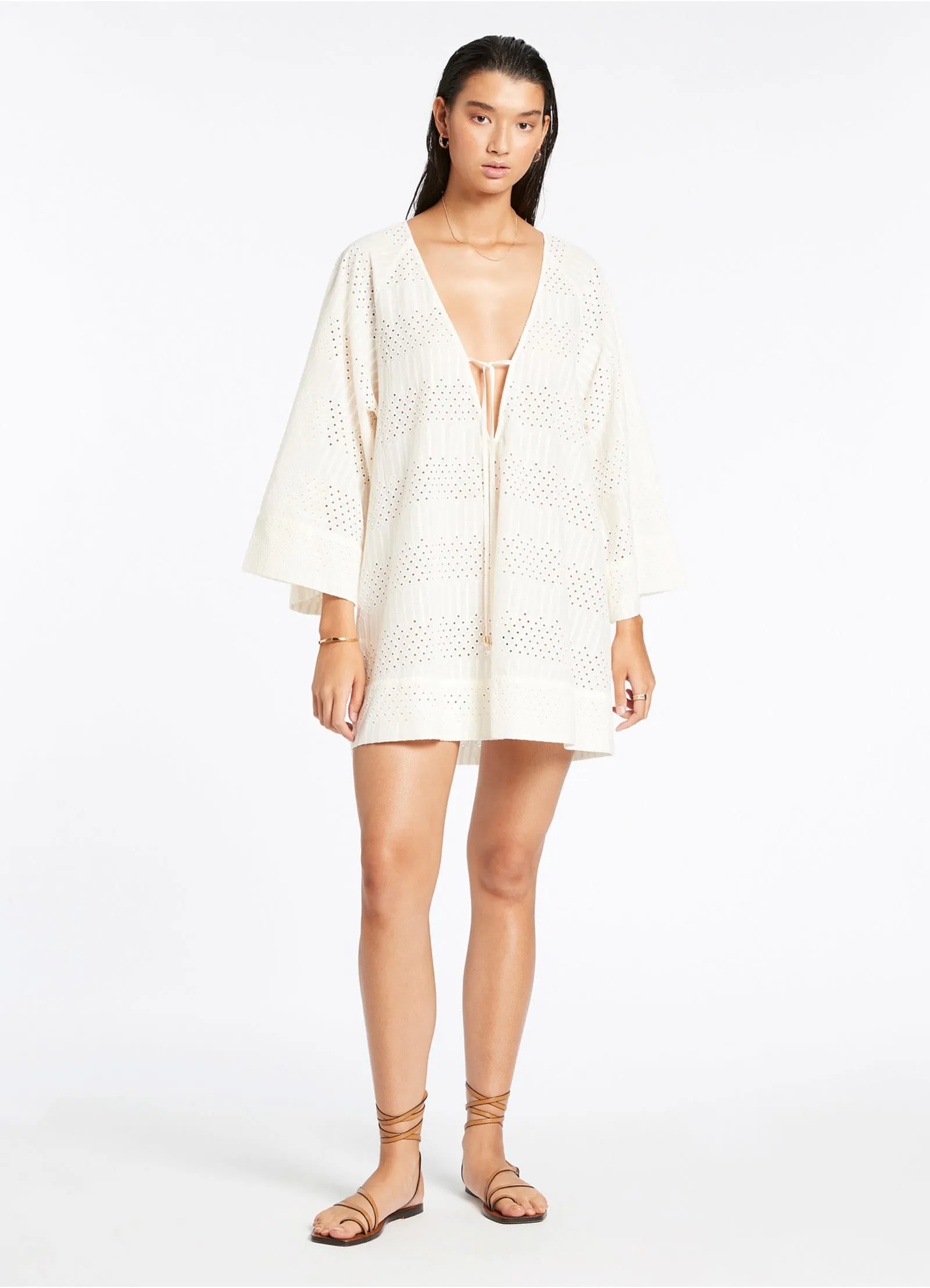 Broderie Kaftan - Cream