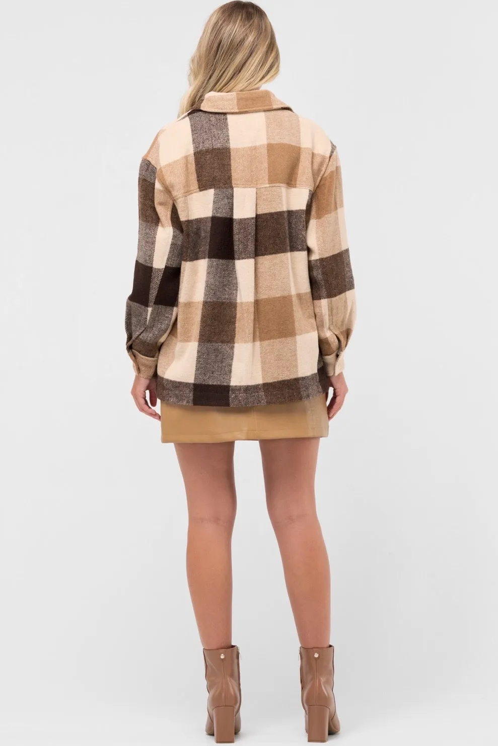 Chicago Plaid/checkered Shirt Jacket - Black/White