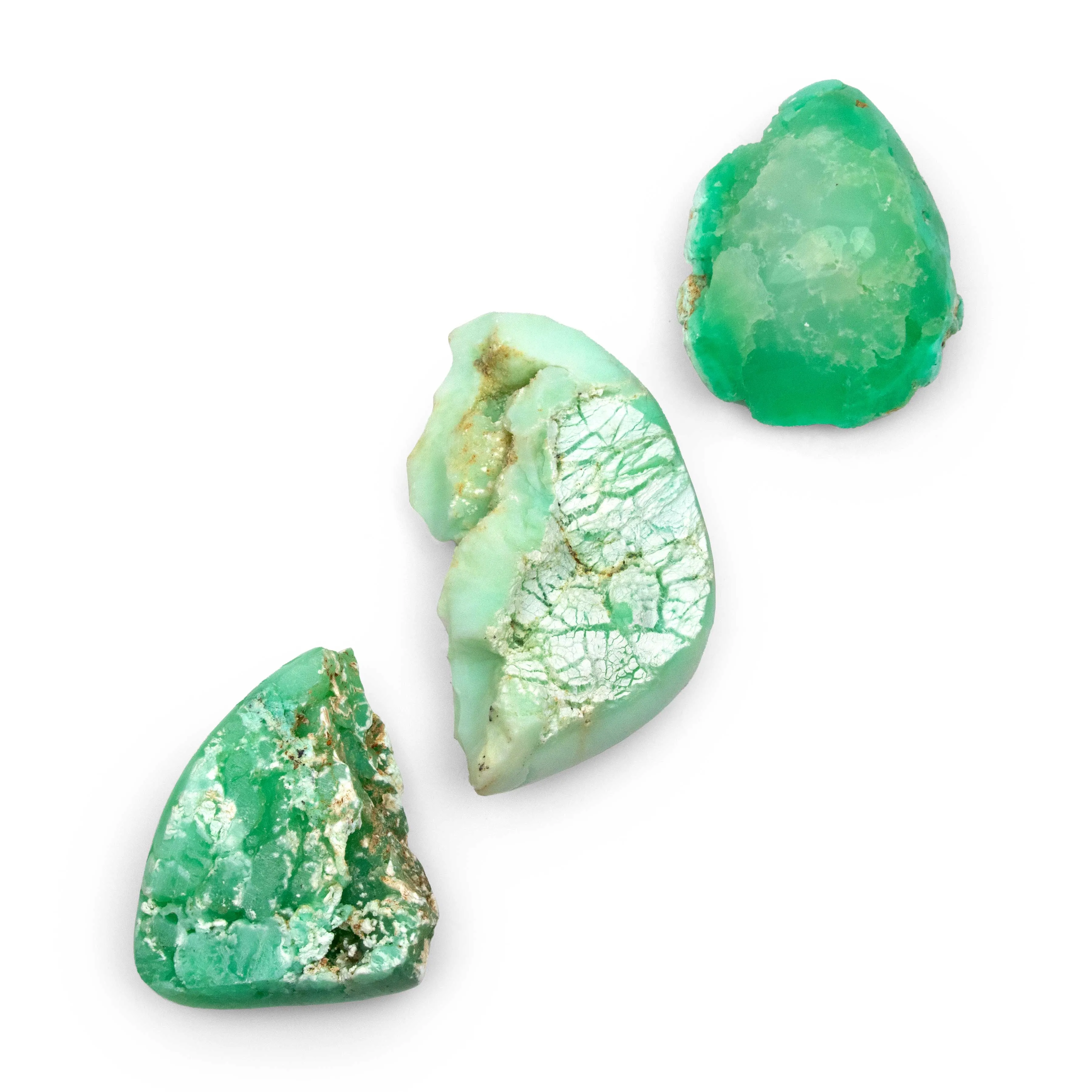 Chrysoprase - A-Grade, Half-Polished Stones