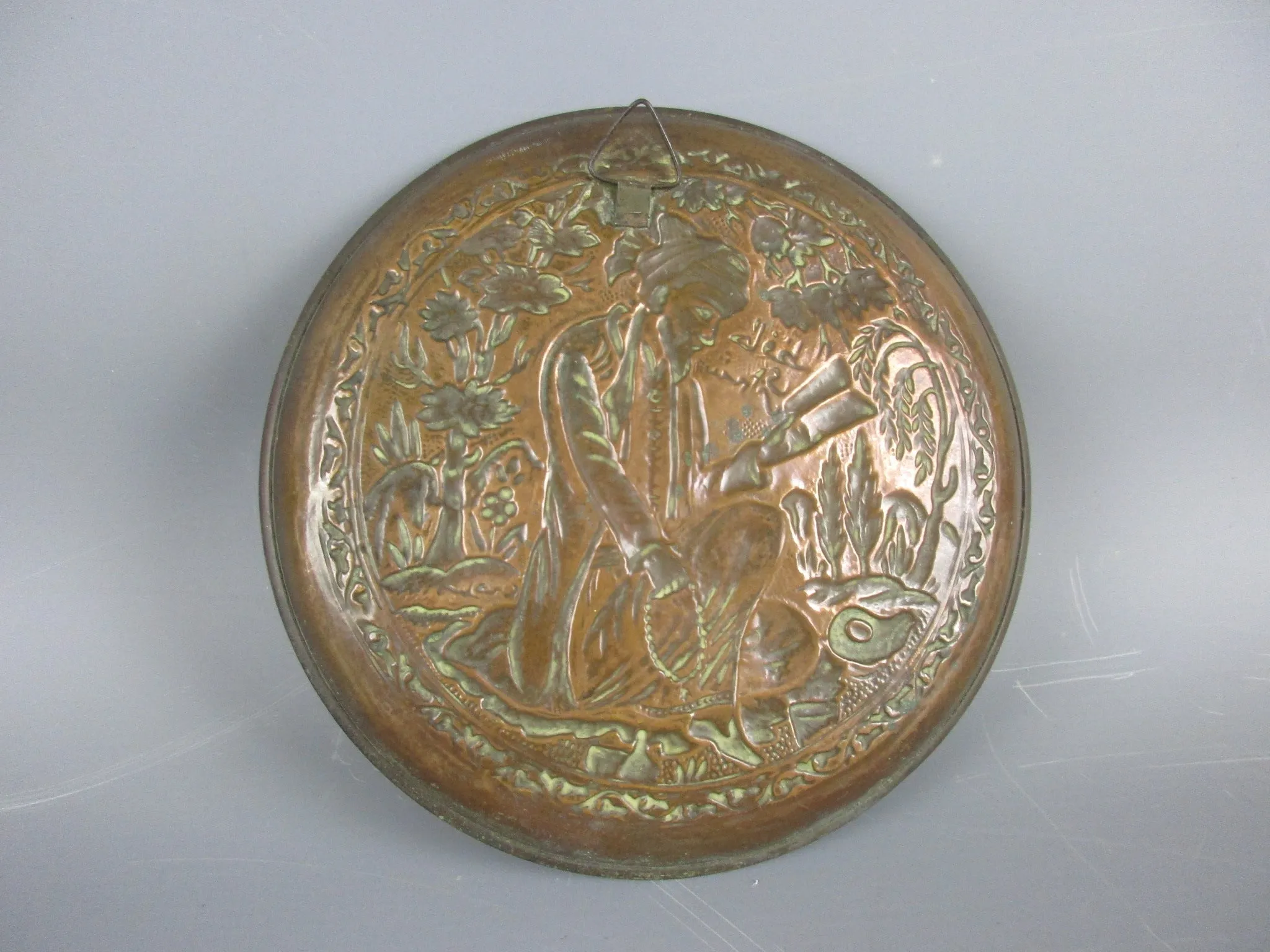 Copper Embossed Shaman Plaque Antique Arts & Crafts c1880