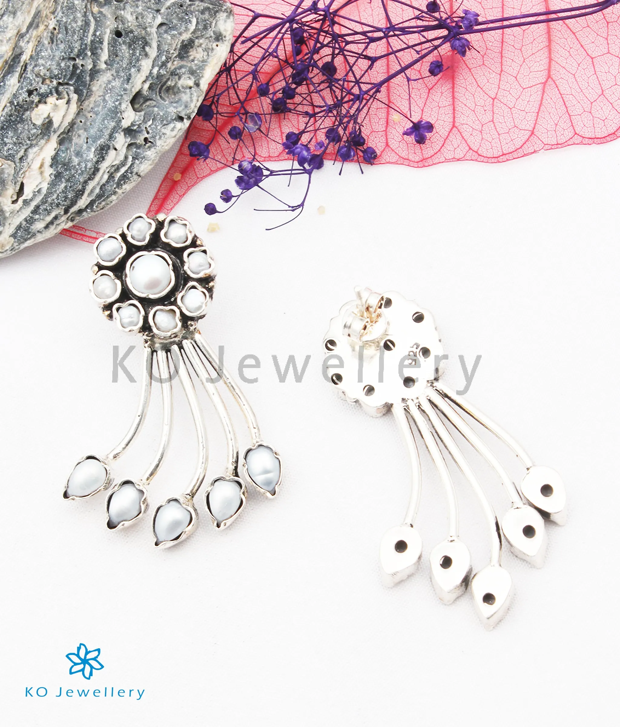 Copy of INdiranagar stock Silver Earrings - cutstone 23