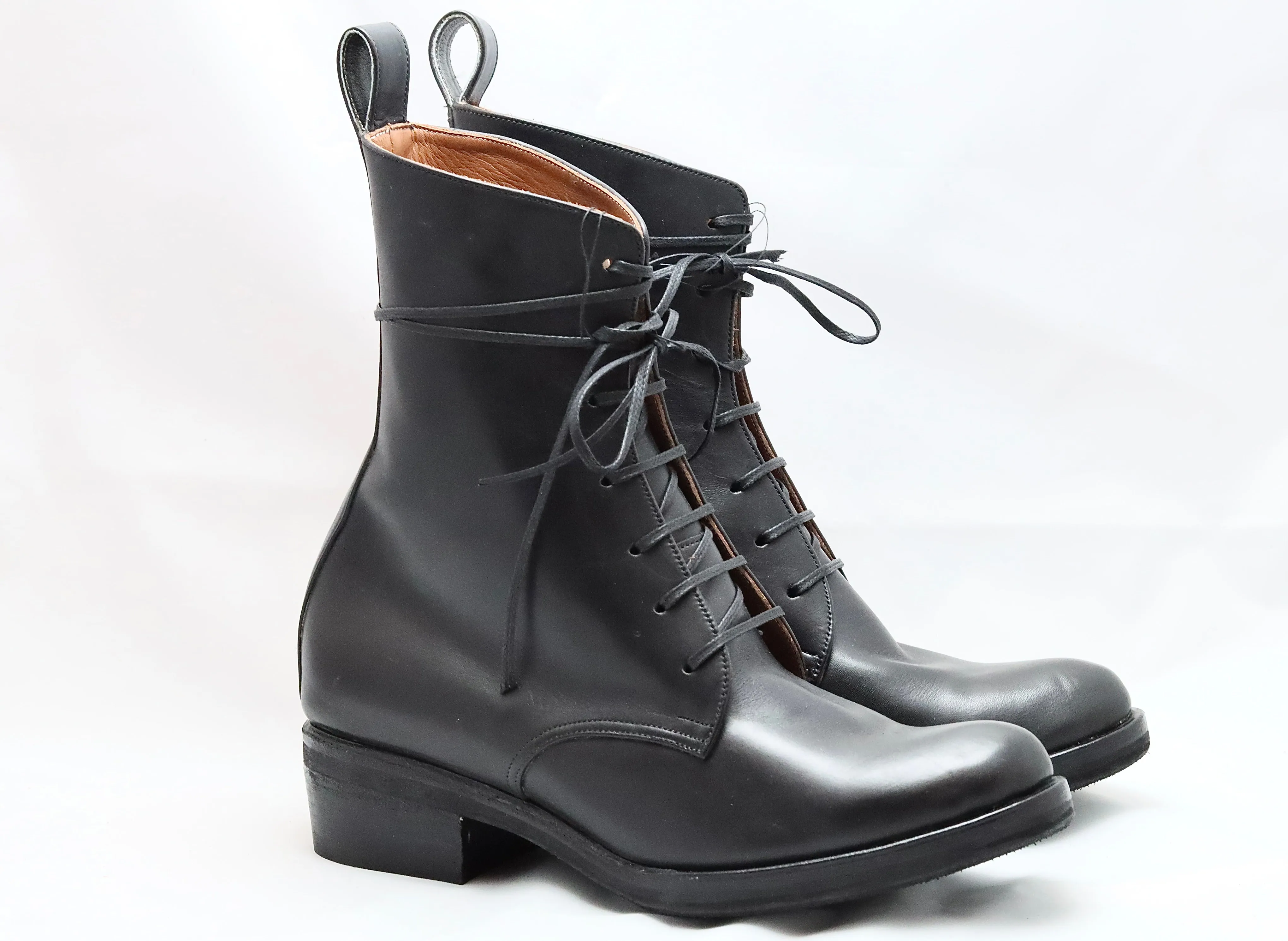 Derby Boot high | Black | calf