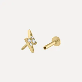 Diamond Lightning Bolt Piercing Earring