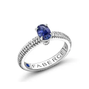 Fabergé Colors Of Love Blue Sapphire Fluted Ring 18K White Gold