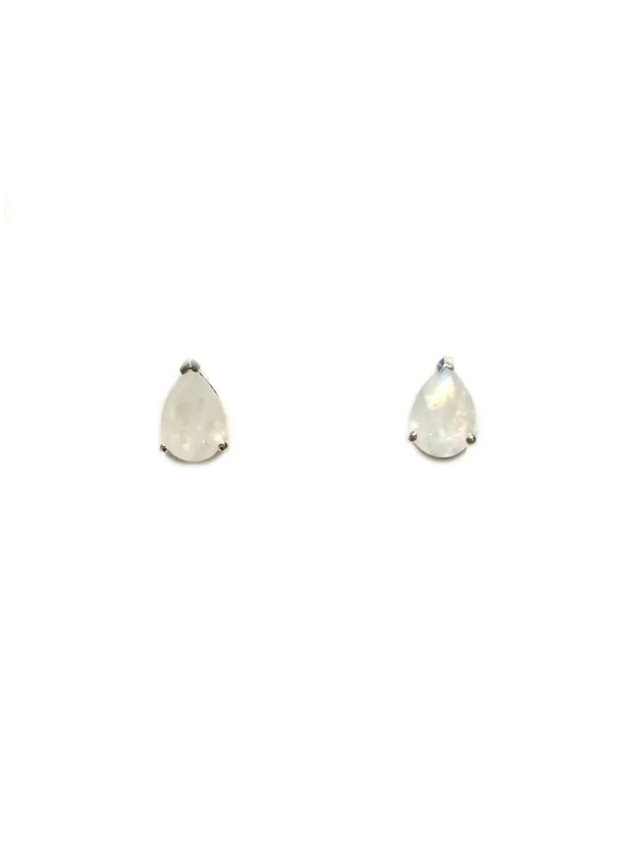 Faceted Gemstone Teardrop Posts