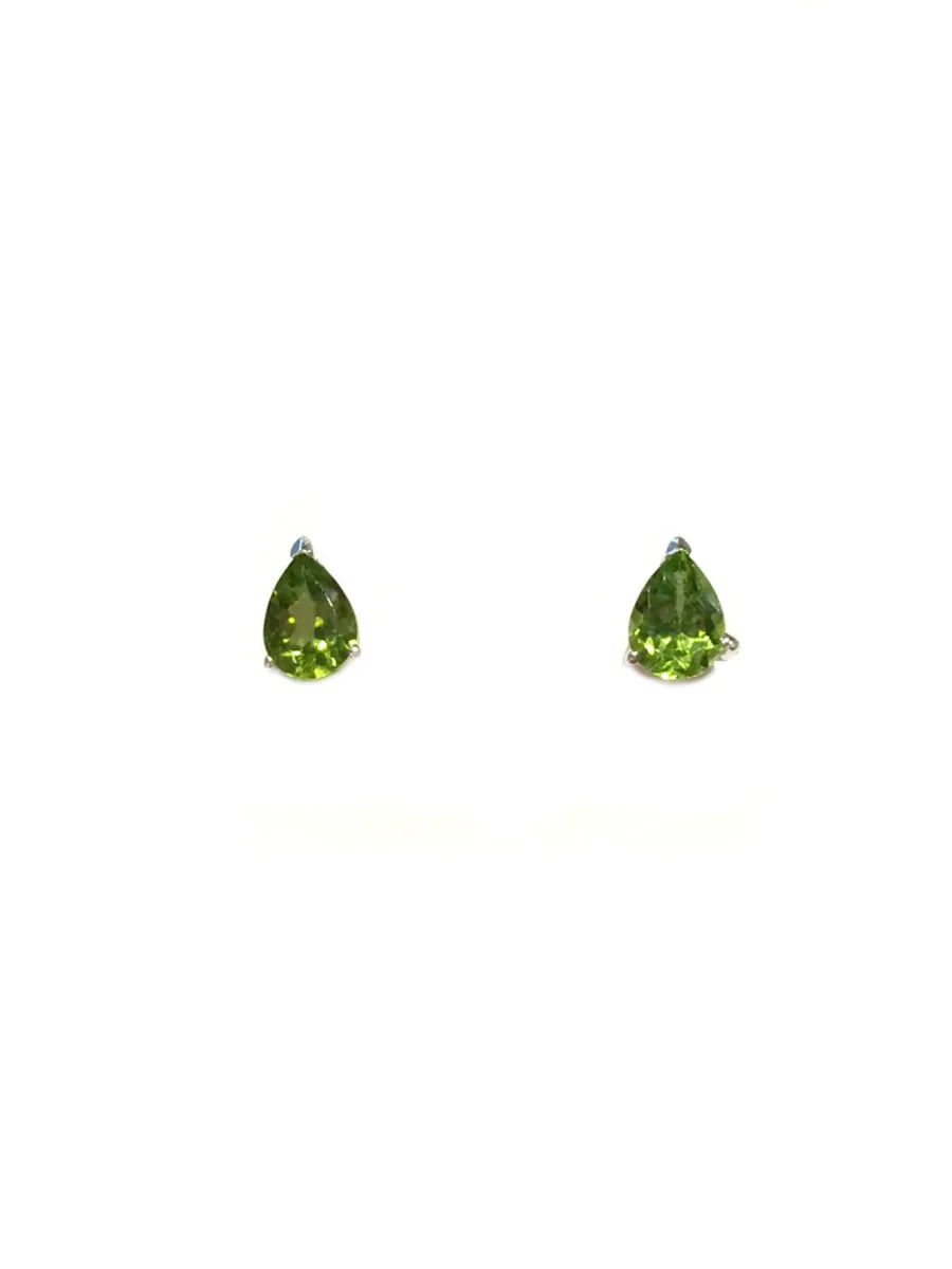 Faceted Gemstone Teardrop Posts