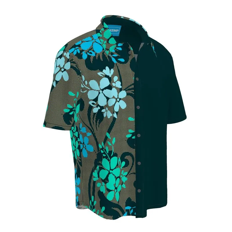 Floral Silhouette Mens Short Sleeve Shirt