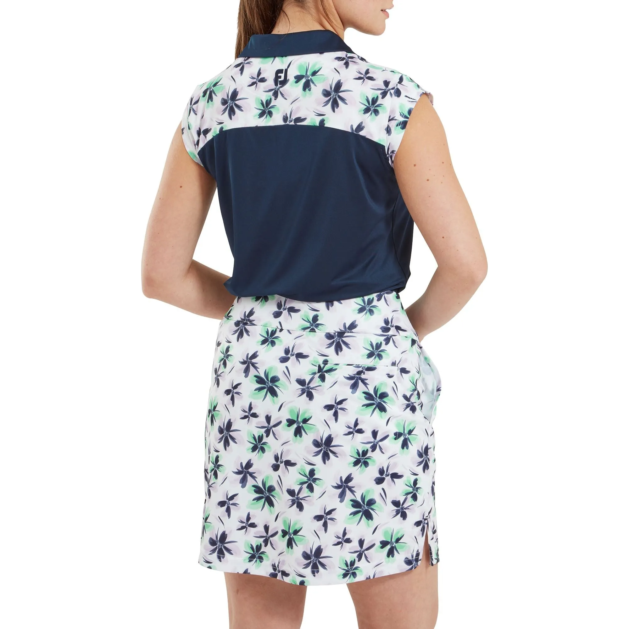 footjoy jupe short femme floral print lavande navy mint