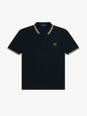 Fred Perry Twin Tipped Shirt/Navy/Ecru/Gold - New SS23