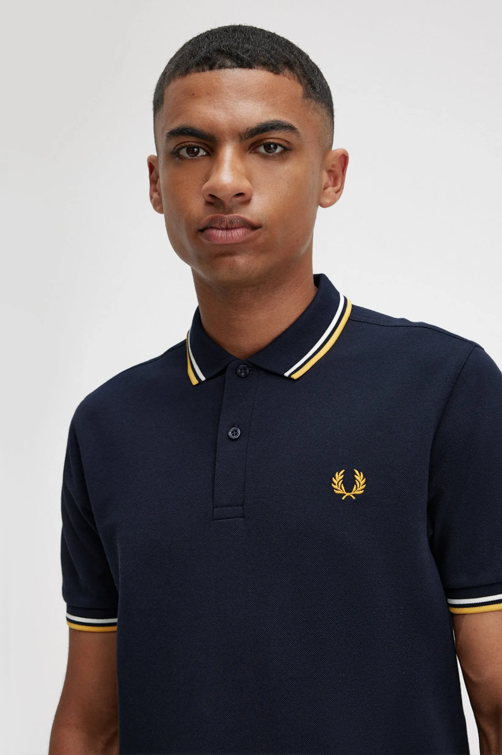 Fred Perry Twin Tipped Shirt/Navy/Ecru/Gold - New SS23