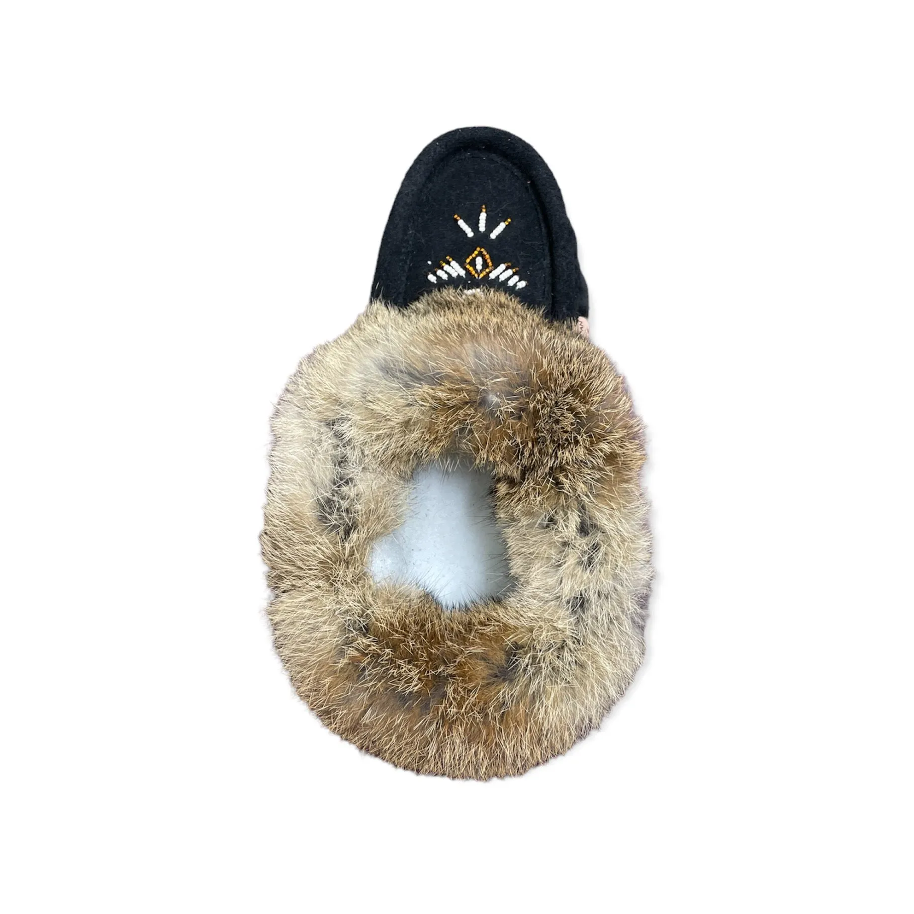 Fur Moccasin - Black (Coyote)