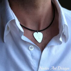 Guitar Pick Necklace for Men - Music Lovers Gift