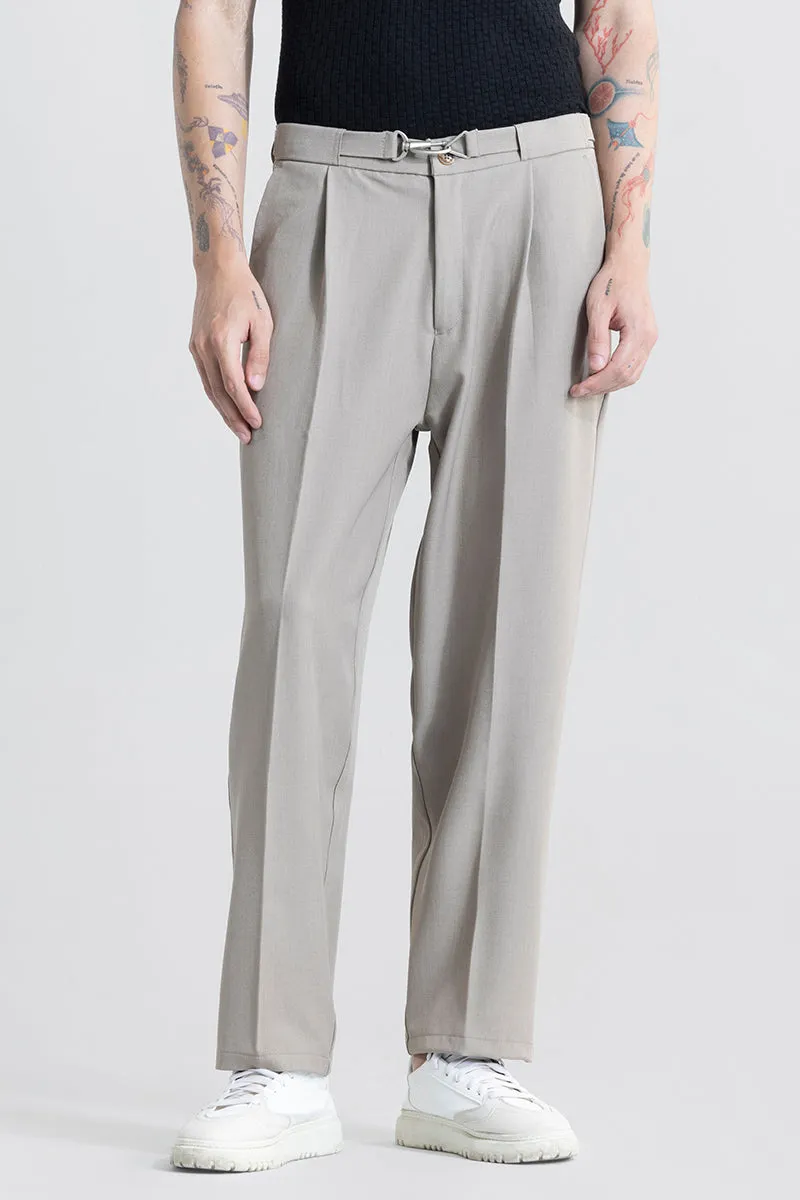 Hooked Light Grey Korean Pant