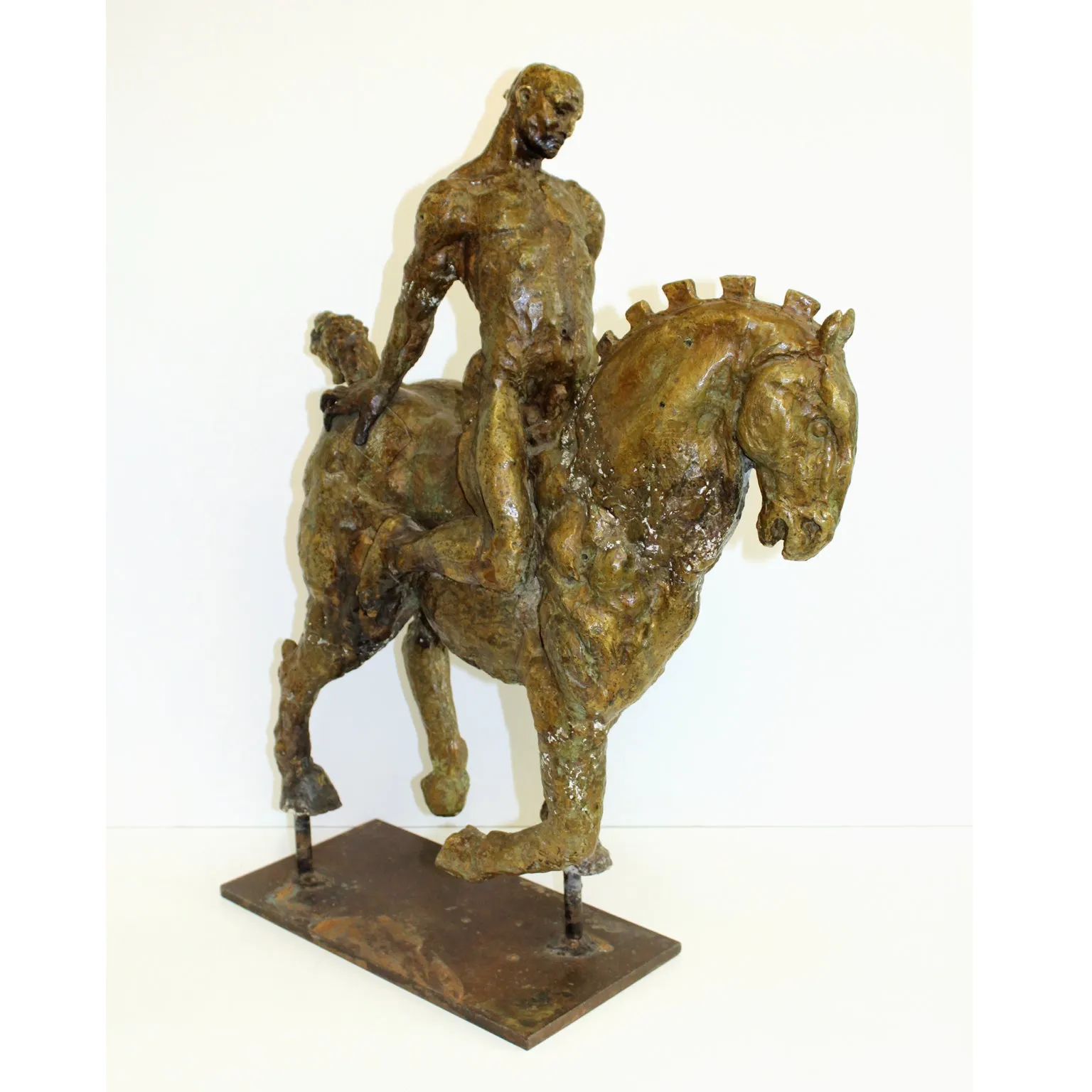 Javier Marin Bronze Sculpture 'Man on a Horse'