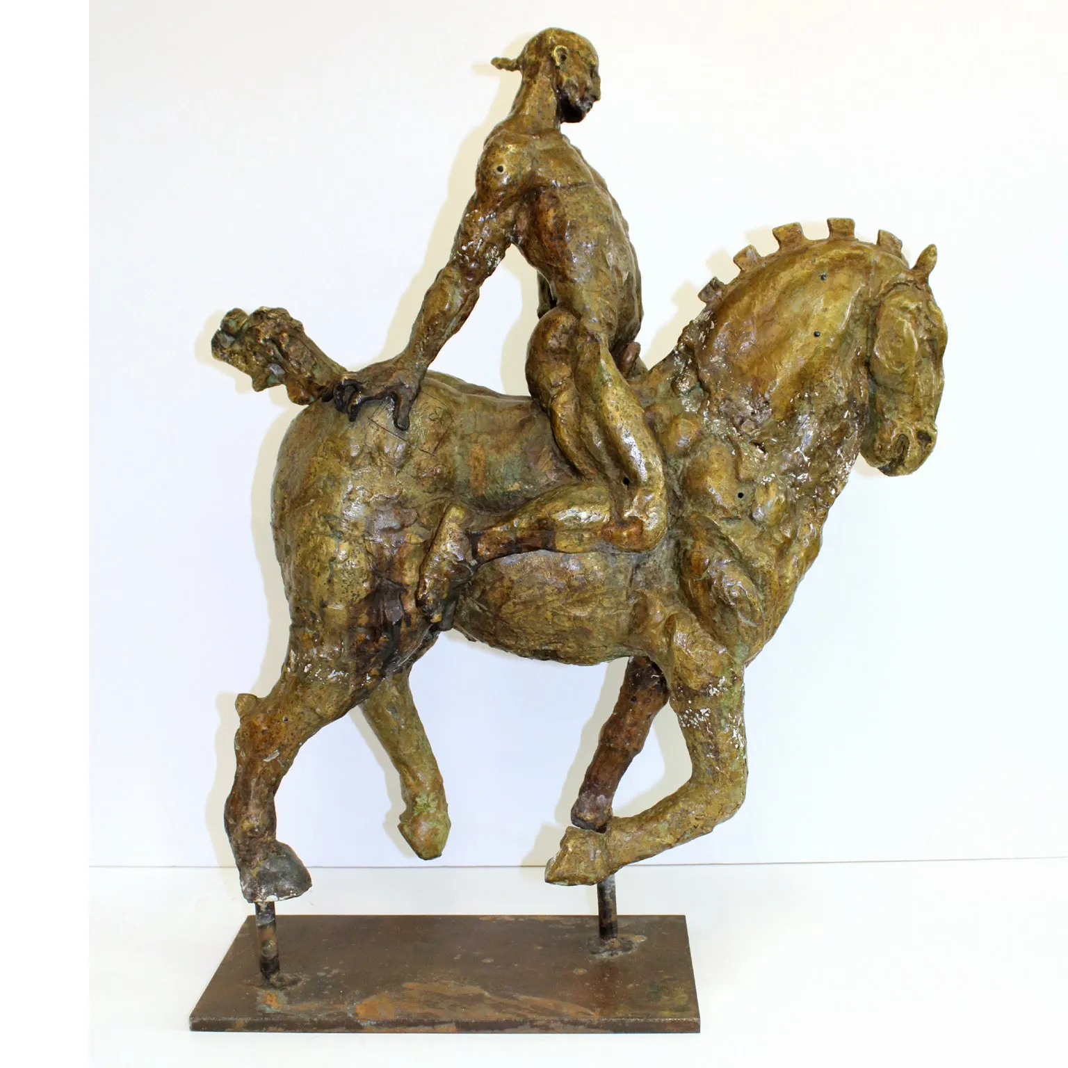 Javier Marin Bronze Sculpture 'Man on a Horse'