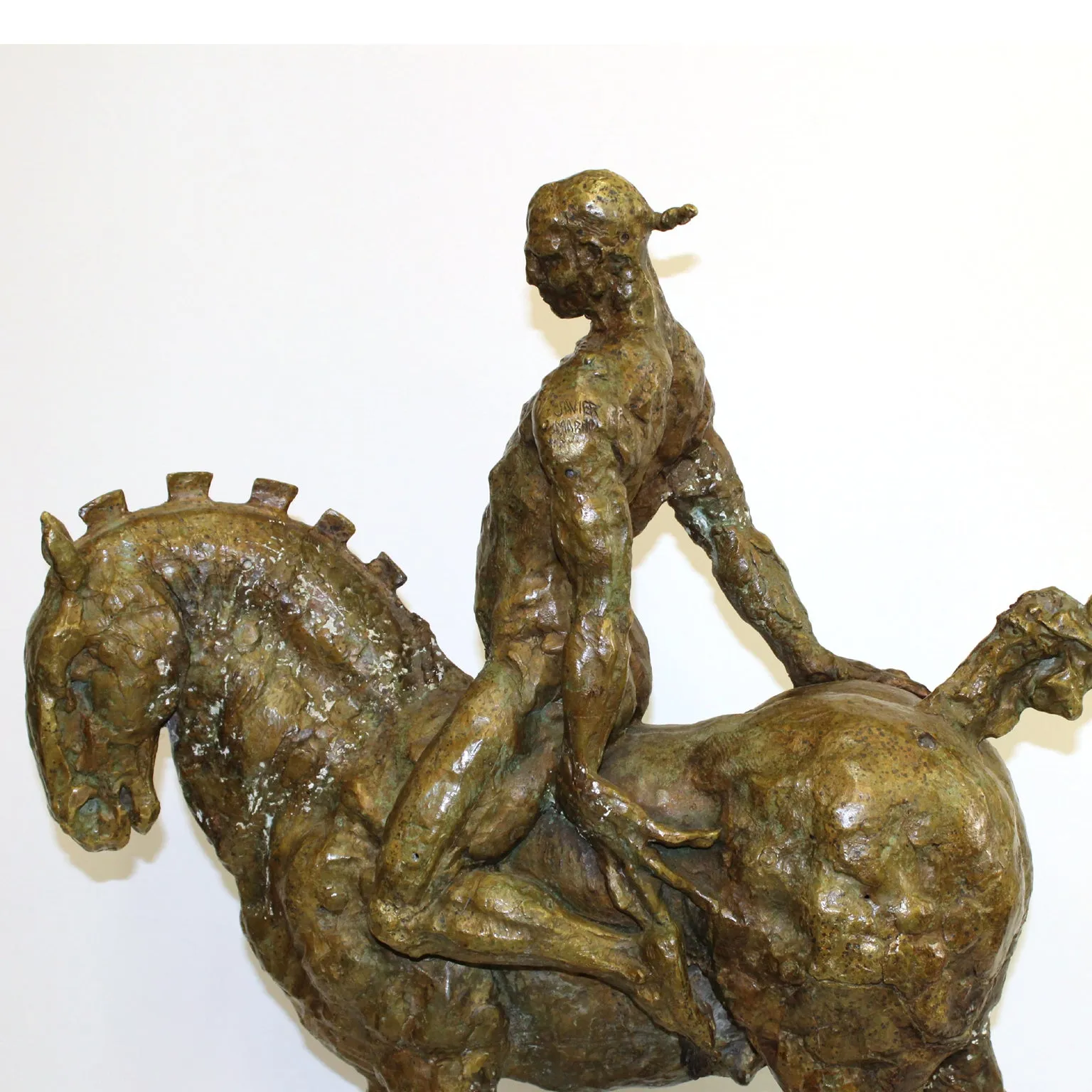 Javier Marin Bronze Sculpture 'Man on a Horse'