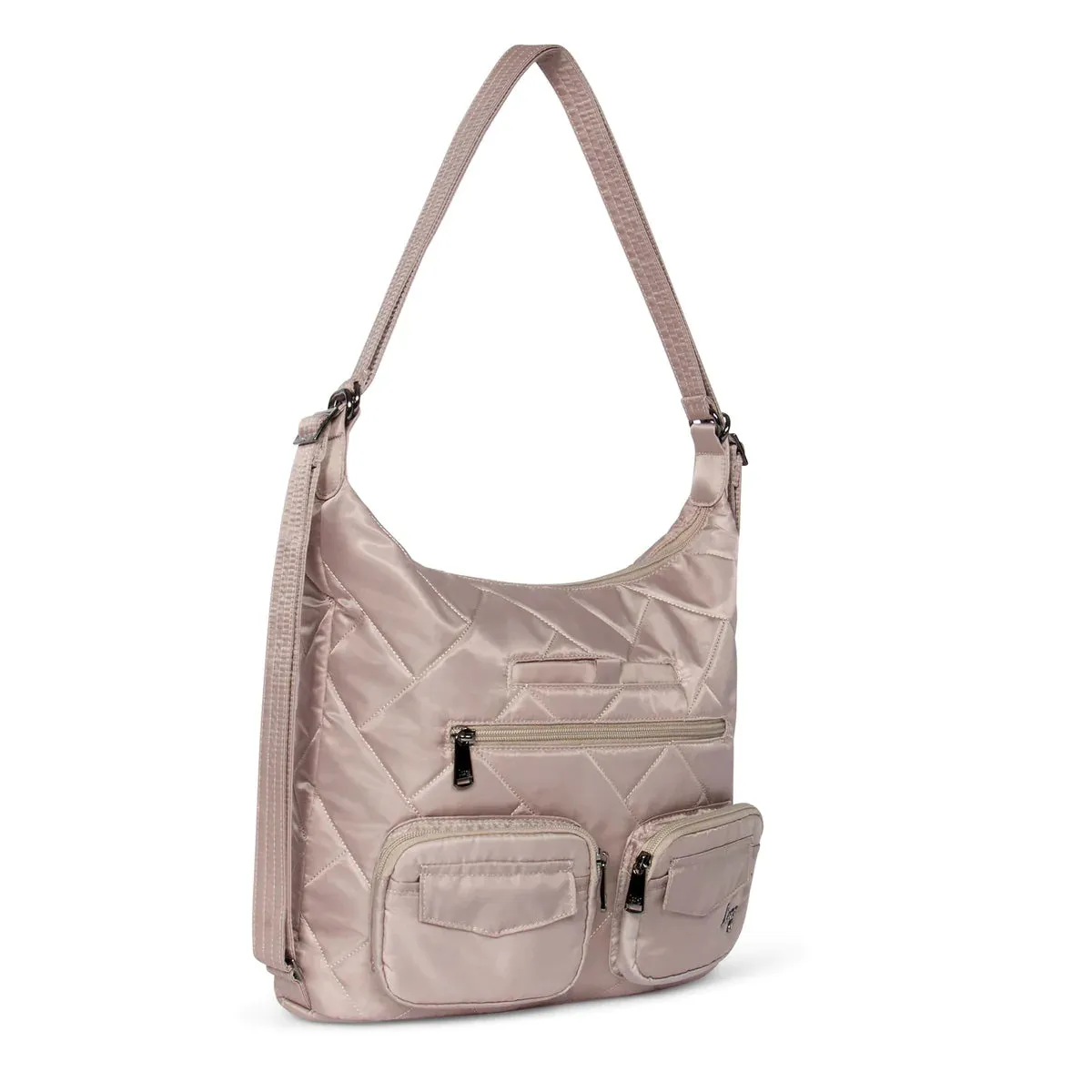 LUG Zipliner 2 Convertible Hobo Bag in Sand Taupe