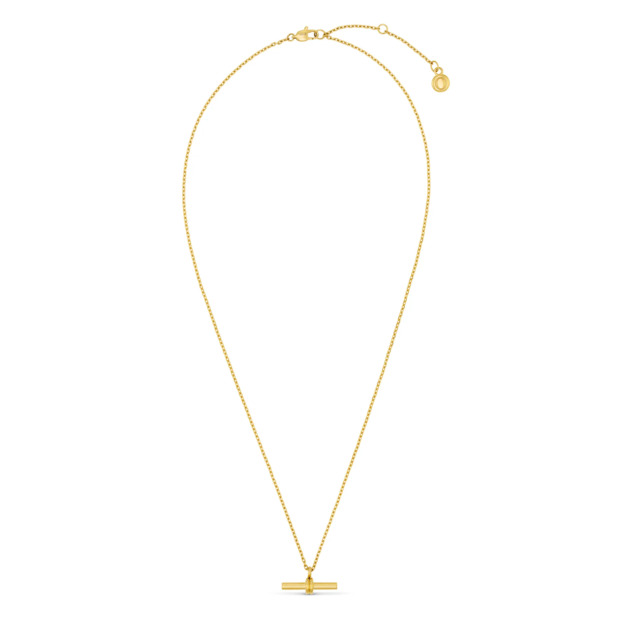 LUXE Linear T-Bar Drop Necklace - Gold