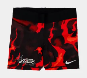 Megan Thee Stallion Biker Womens Shorts (Black/Light Crimson)