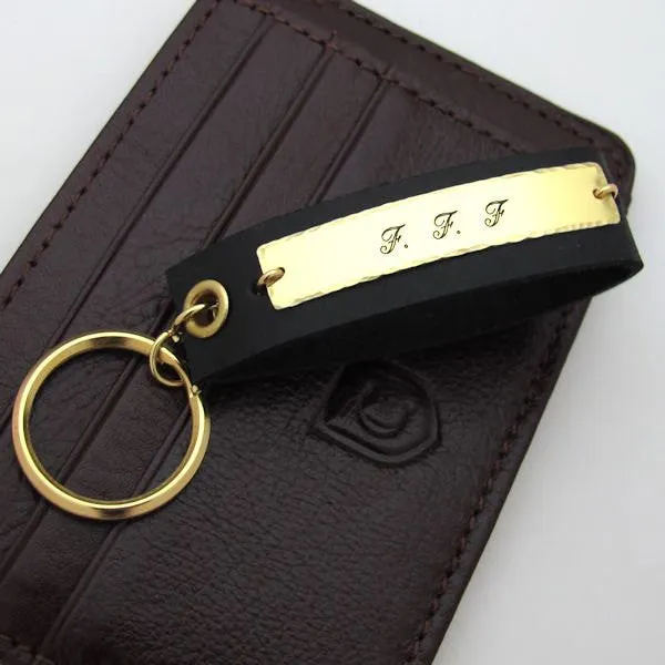 Men's Personalized Key Chain - Engraved ID keychain