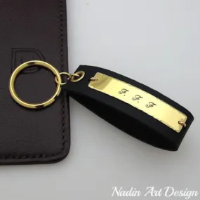 Men's Personalized Key Chain - Engraved ID keychain