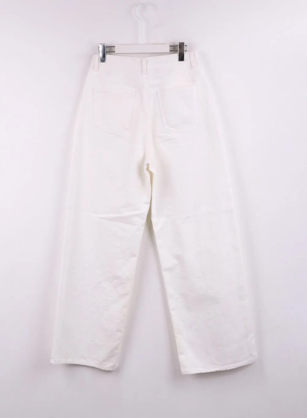 Mid Waist Straight Leg Cotton Pants CF401