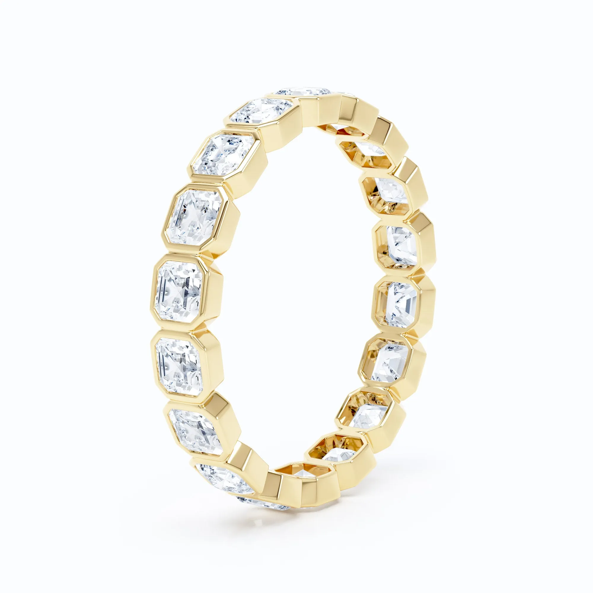 Mini Asscher Bezel Wedding Band