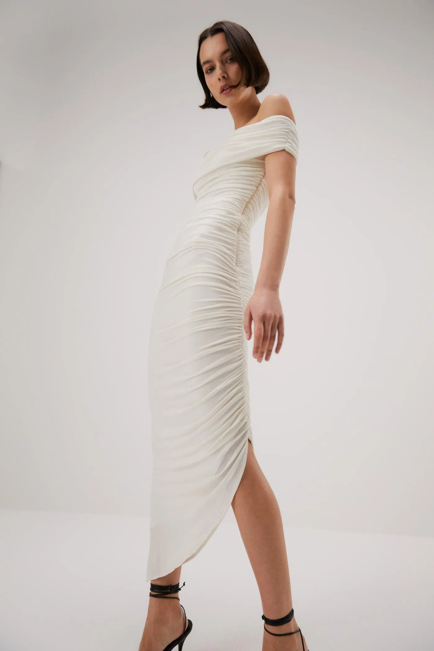 Misha Keoni Slinky Jersey Midi Dress - Ivory