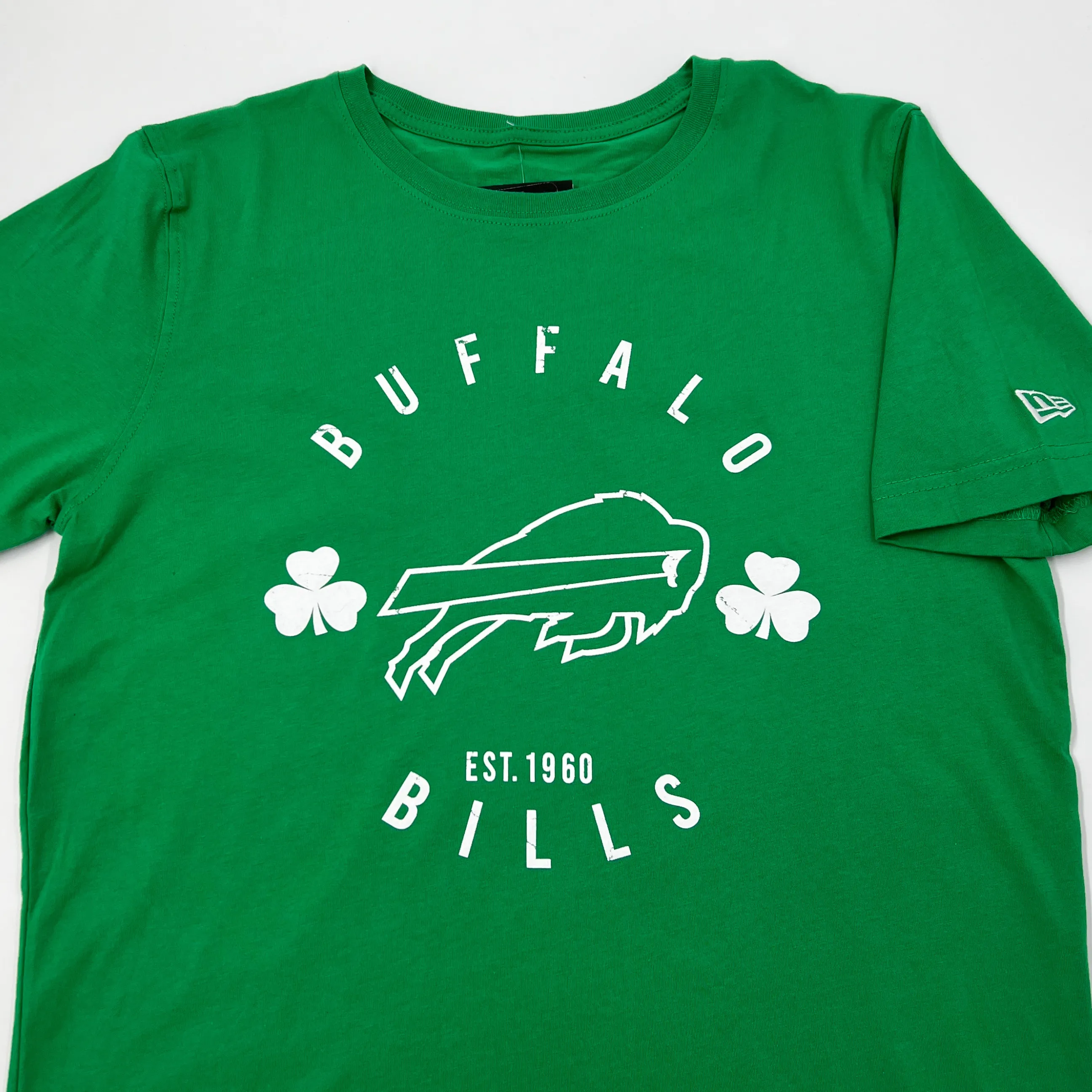 New Era Bills Est. 1960 Green Shamrock Short Sleeve Shirt