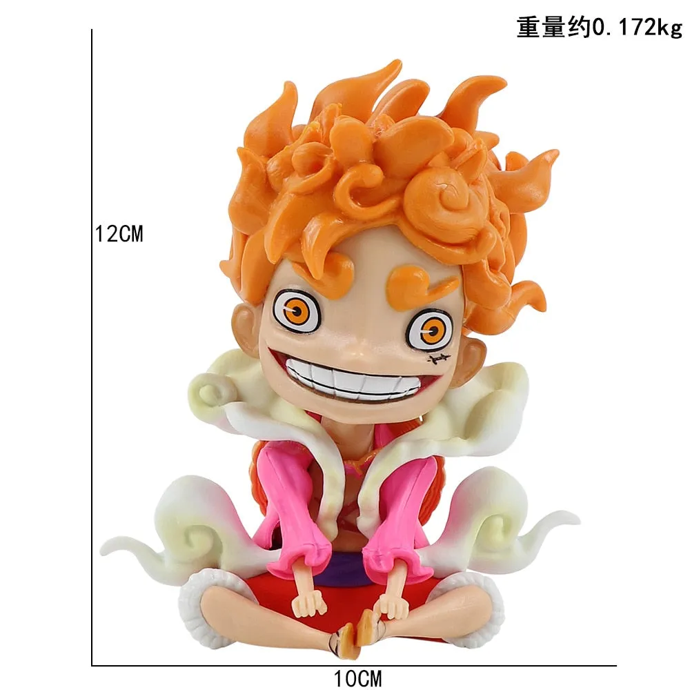 One Piece Luffy Gear 5 Sun God Nika Anime Figure - 12cm PVC Collectible Model Toy for Children