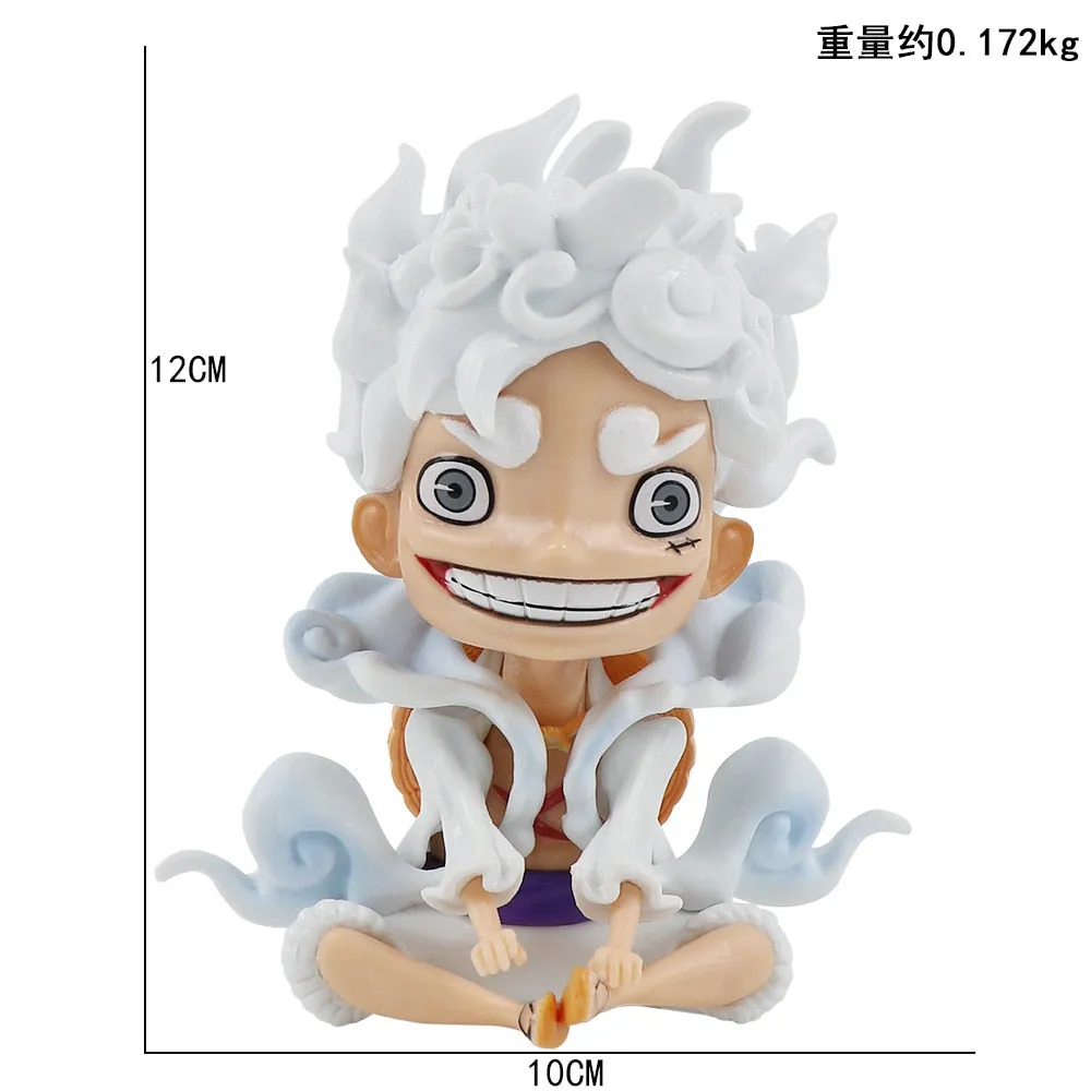 One Piece Luffy Gear 5 Sun God Nika Anime Figure - 12cm PVC Collectible Model Toy for Children