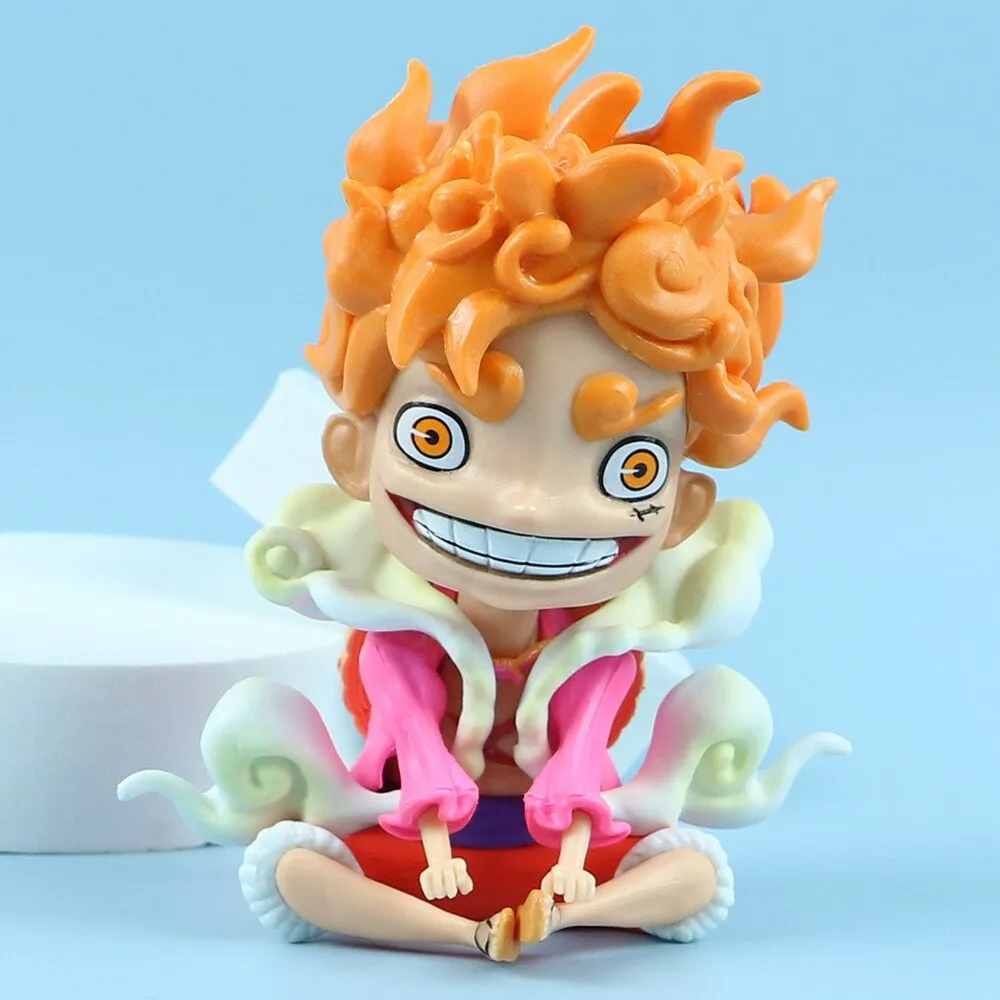 One Piece Luffy Gear 5 Sun God Nika Anime Figure - 12cm PVC Collectible Model Toy for Children