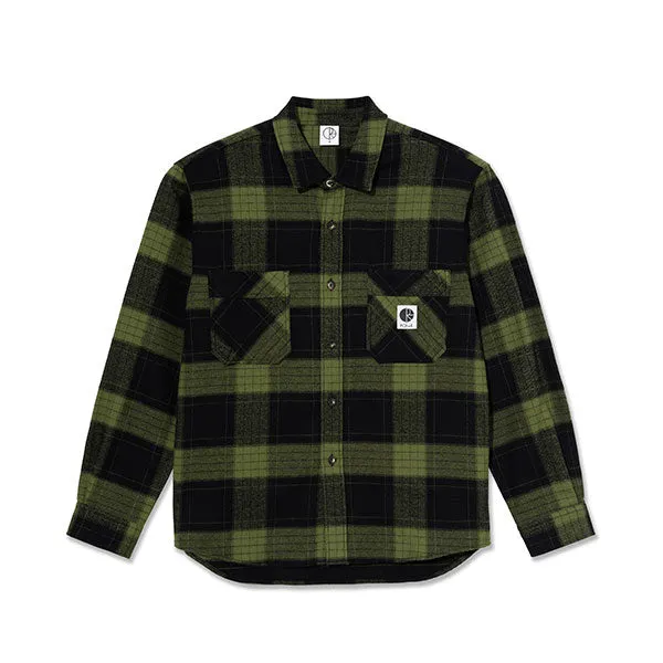 Polar Skate Co. Mike Flannel LS Shirt Black/Army Green